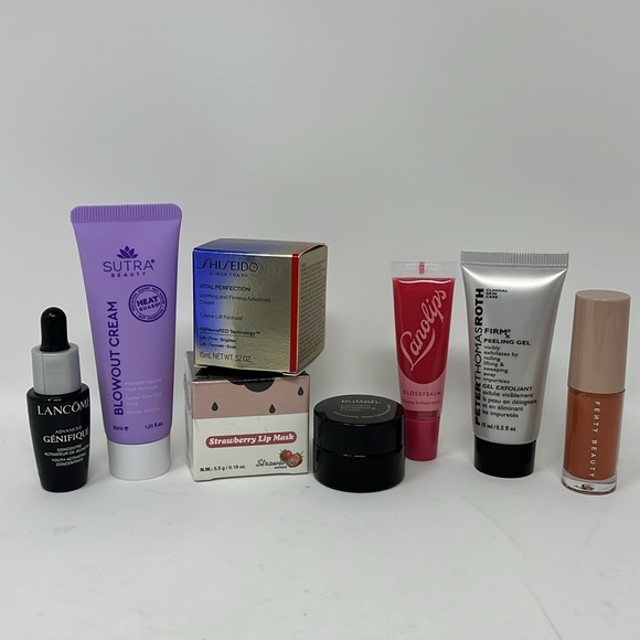 BEAUTY BUNDLE OF 8 SHSEIDO FENTY PETER THOMAS ROTH LANCÔME SUTRA BUTTAH LIPS - Picture 1 of 12